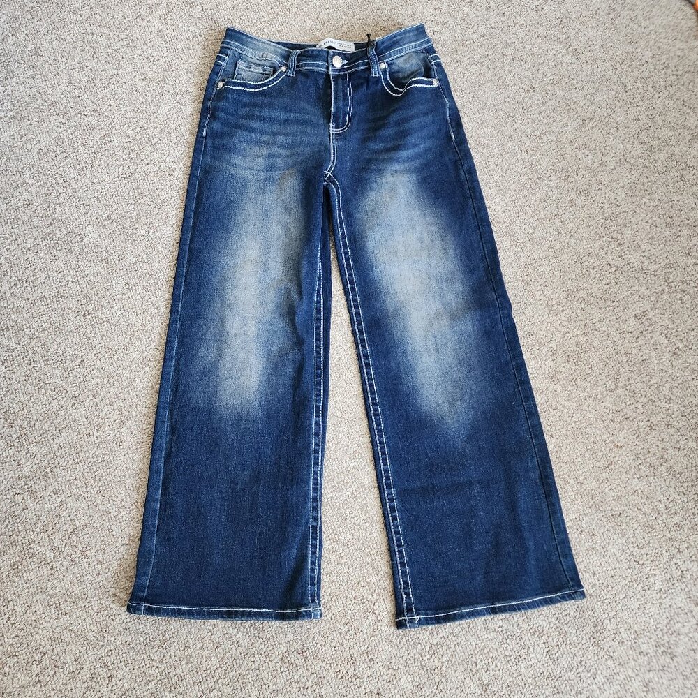 NWT Telepatia Women's Mid-Rise Blowout Angel Wings Embellished Faux Flap Size 13